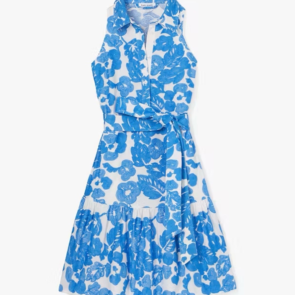 Kate Spade White and Blue Textured Dress